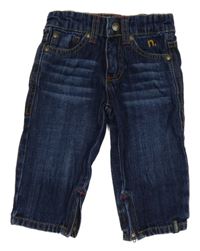 Tmavomodré rifle s výšivkami 