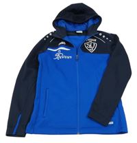 Modro-tmavomodrá sportovní propínací mikina s kapucí jako