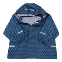 Tmavomodrá šušťáková jarná bunda s hviezdičkami a kapucňou Papagino