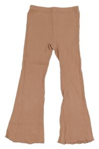 Svetloružové flare rebrované legíny