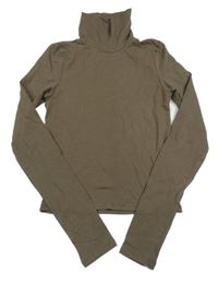 Hnedé crop tričko s rolákom H&M