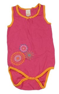 Tmavoružové body s kvetinami