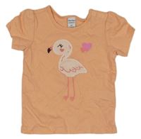 Meruňkové tričko s plameňákem Dopodopo