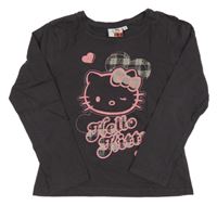Hnědé triko s Hello Kitty 
