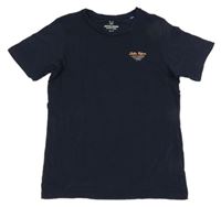 Tmavomodré tričko s logem Jack & Jones