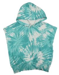 Zeleno-biela vzorovaná tepláková vesta s kapucňou H&M