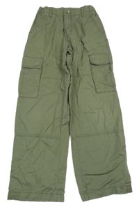 Khaki plátěné kalhoty s kapsami H&M