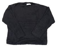 Čierny chlpatý sveter H&M