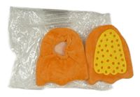 Nové - kostým - oranžové sametové capáčky - kachnička 