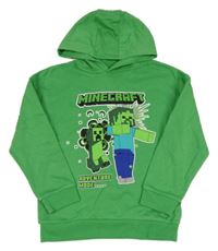 Zelená mikina s Minecraft a kapucí Primark