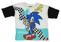 Bielo-tyrkysovo-čierne tričko so Sonicem Primark