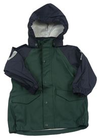 Tmavozeleno-tmavomodrá nepromokavá bunda s kapucňou H&M
