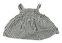 Bielo-tmavomodrý rebrovaný top Primark