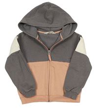 Sivo-ružovo-biela prepínaci mikina s kapucňou H&M