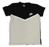 Černo-bílo-šedé tričko Nike