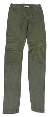 Khaki tregíny so žebrováním H&M