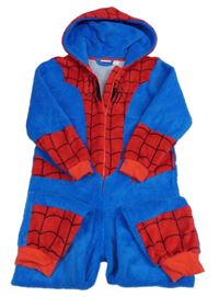 Modro-červená plyšová kombinéza s kapucí - Spiderman Marvel