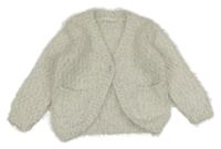 Biely chlpatý prepínaci sveter F&F