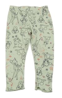 Světlezelené legíny s Bambim a Dupíkem Primark