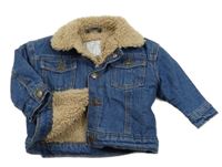 Tmavomdorá riflová zateplená bunda Primark