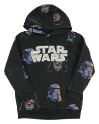Antracitová vzorovaná mikina s kapucí - Star Wars Tu