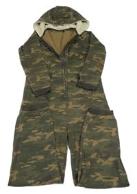 Khaki-hnědá army tepláková kombinéza s kapucí George