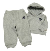 Nové - 2set - Šedá mikina s logem a kapucí + tepláky Soulcal