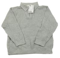 Nové - Svetlosivý sveter s golierikom H&M