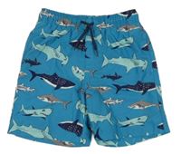 Svetlomodré plážové kraťasy so žralokmi Sports