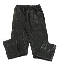 Čierne koženkové zateplené legíny Shein