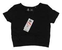 Nové - Čierne rebrované crop tričko F&F