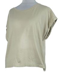 Dámské béžové crop tričko Zara