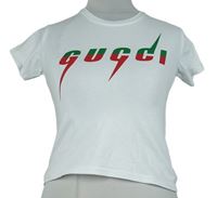 Dámske biele crop tričko s logom Gucci