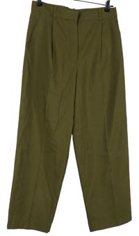 Dámské khaki paper bag kalhoty Zara 