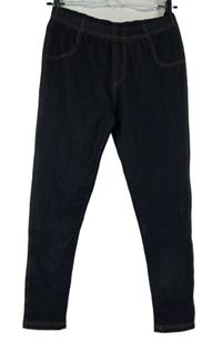 Dámské tmavomodré tregíny riflového vzhledu 