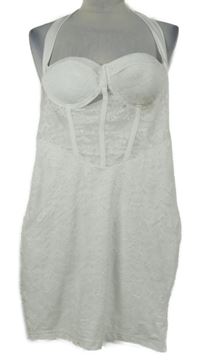 Dámské bílé krajkové minišaty Shein