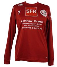 Pánske červené futbalové funkčné tričko s nápismi Adidas