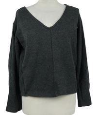 Dámske tmavosivé úpletové tričko TU