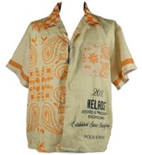 Nové - Pánska béžovo-oranžová vzorovaná košeľa Boohoo