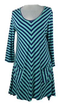 Nové - Dámská azurovo-tmavomodrá pruhovaná tunika Antthony 