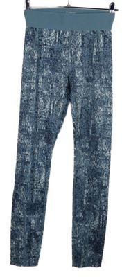 Dámské modro-tmavomodré vzorované sportovní legíny Workout 