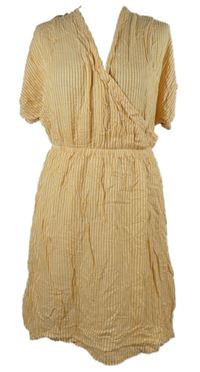 Dámské oranžovo-bílé proužkované šaty H&M