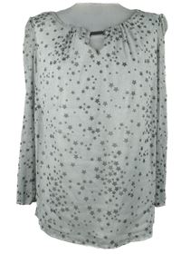 Dámske sivé hviezdičkované tylové tričko Dorothy Perkins