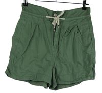 Dámske khaki rifľové kraťasy Zara