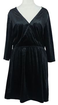 Dámske čierne zamatové šaty H&M