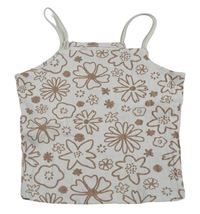 Biely kvetinový crop top Peacocks