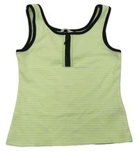 Neónově zeleno-biely pruhovaný crop top Miss E-vie