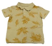 Béžové polo tričko s palmami Primark