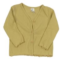 Béžové žebrované propínací triko H&M