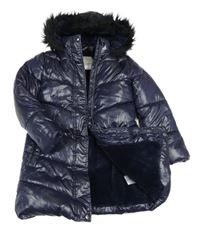 Tmavomodrý šušťákový zimná kabát a kapucňou George